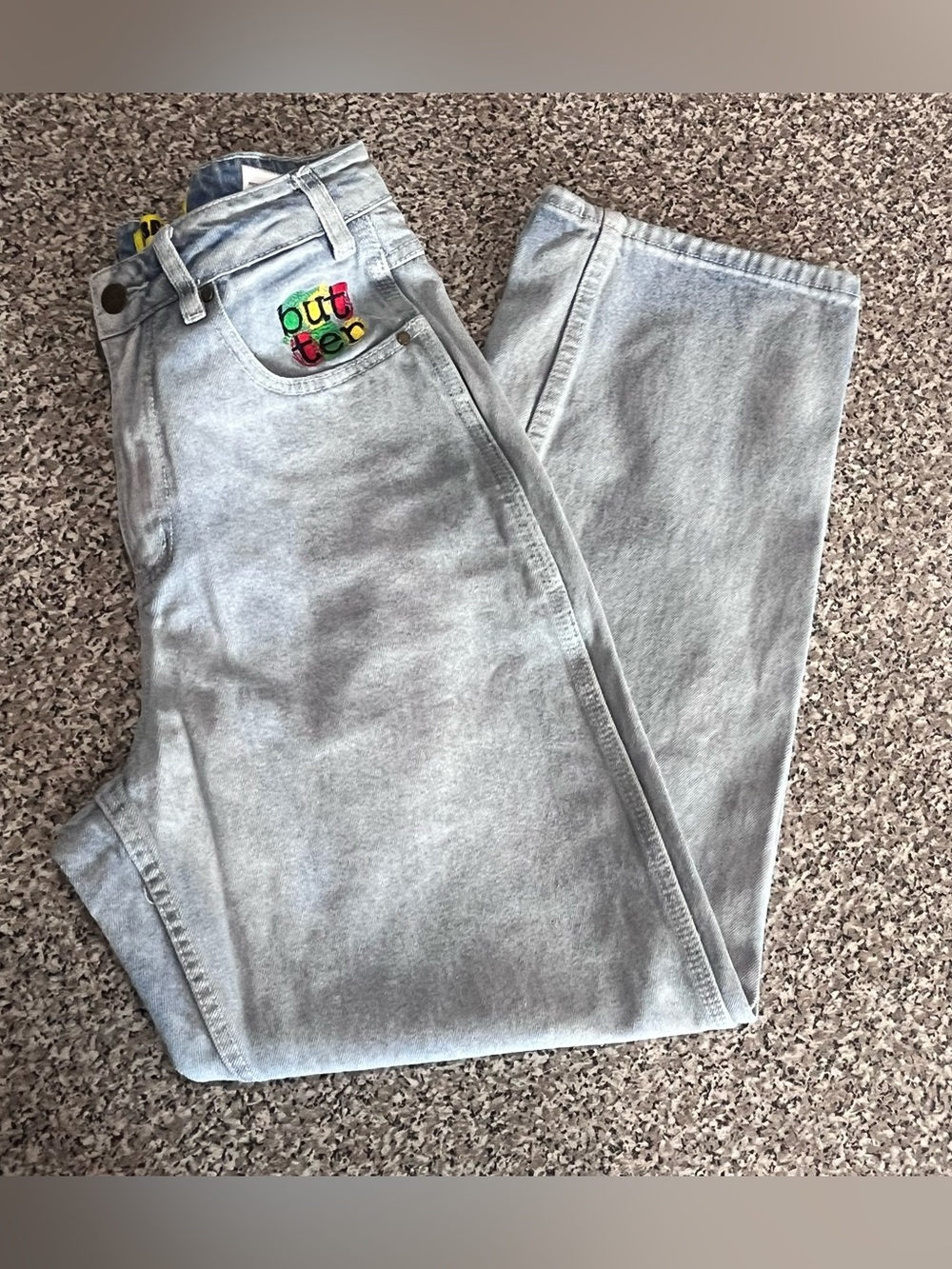 Butter Baggy Light Blue Jeans Very Baggy Wide Leg size 28x 29 Y2K
